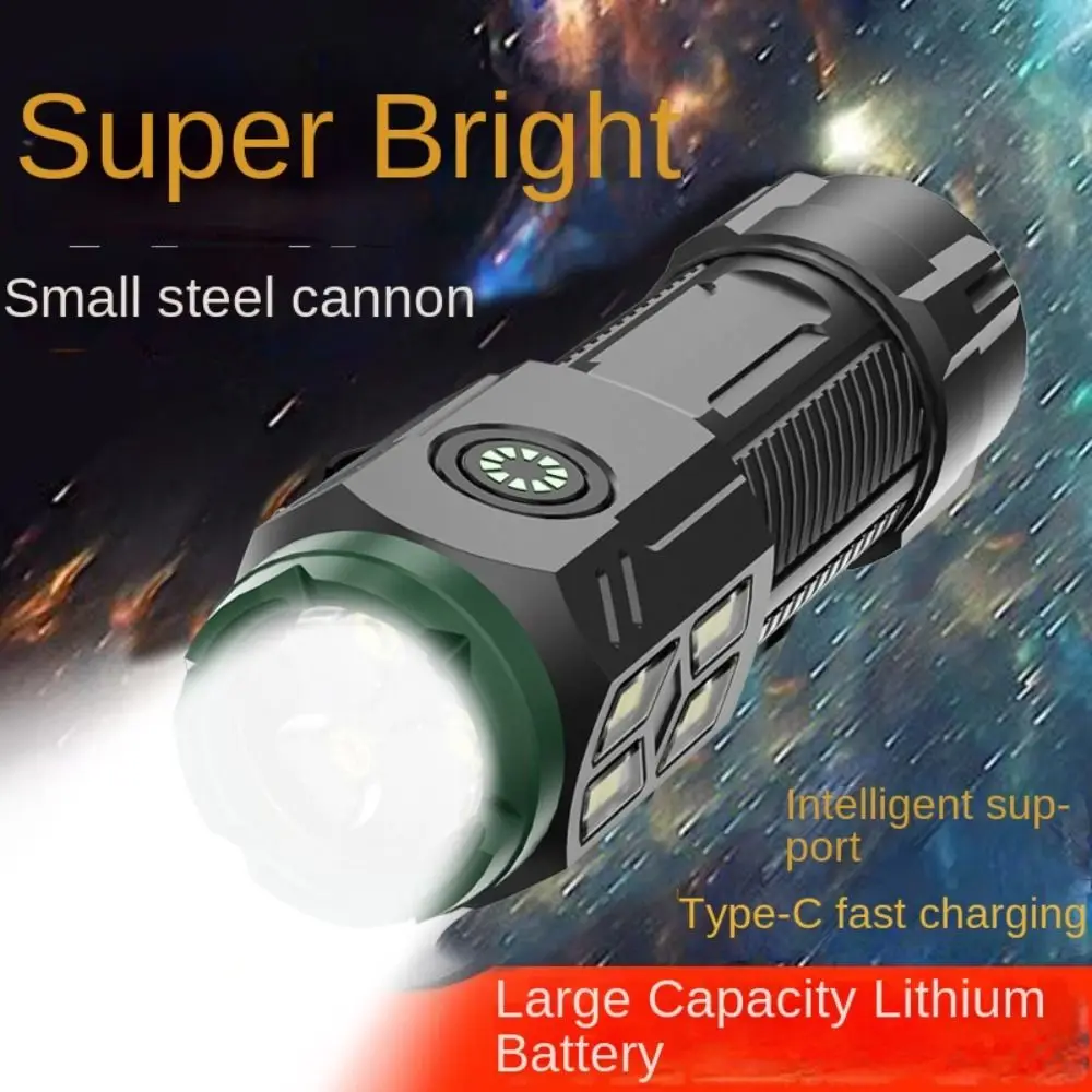 Mini Super Bright Flashlight Three Eyes Waterproof Small Torch Spotlight Explosive Flash Hat Clip Light Camping