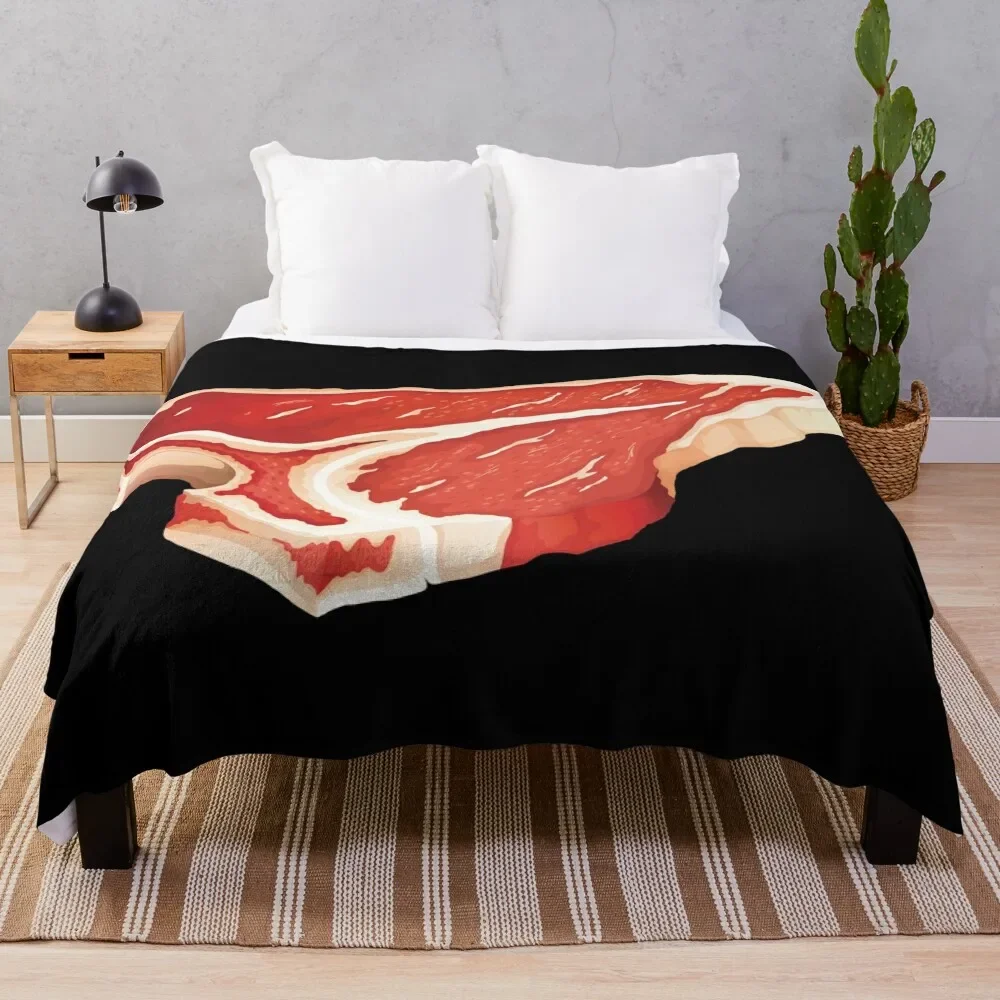 

Raw T-Bone Beef Steak Throw Blanket Luxury Designer for winter blankets and throws Quilt Blankets