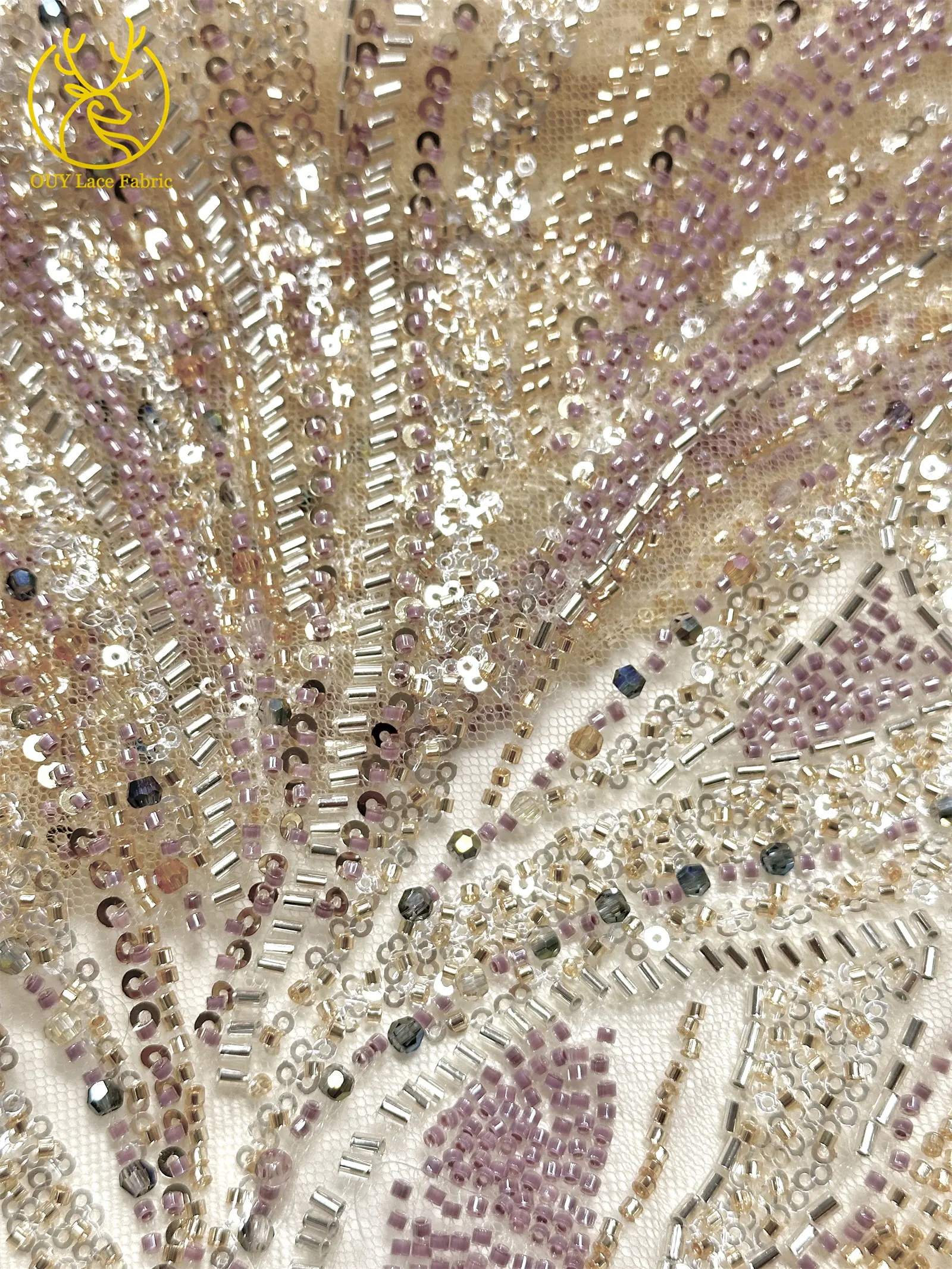 2026 Neuester nigerianischer Luxus-Bräutigam-Spitzenstoff mit Handperlen, afrikanischer Pailletten-Spitzenstoff, geeignet für Hochzeit, Party, Kleid, Sewin – Detail 22