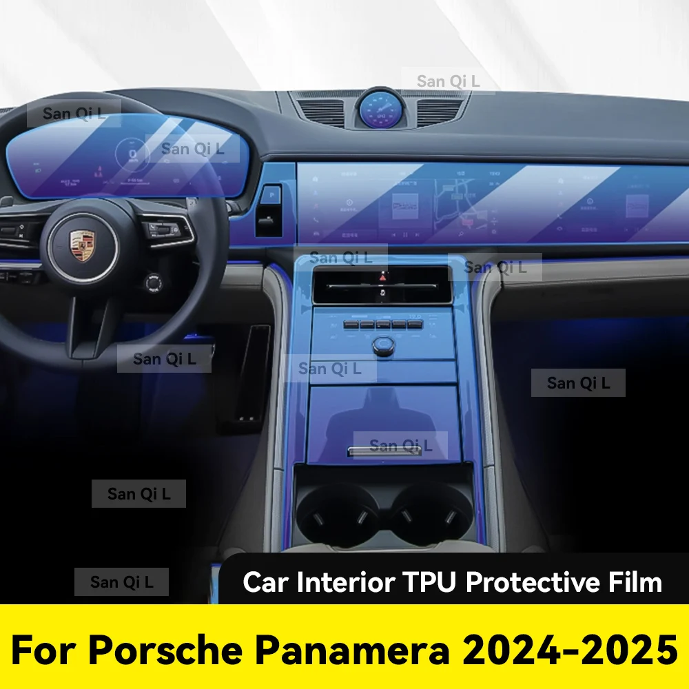 

Interior TPU For PORSCHE Panamera 2024 2025 Protective Film Cover Anti-Scratch Gearbox Panel Navigation Screen Automotive