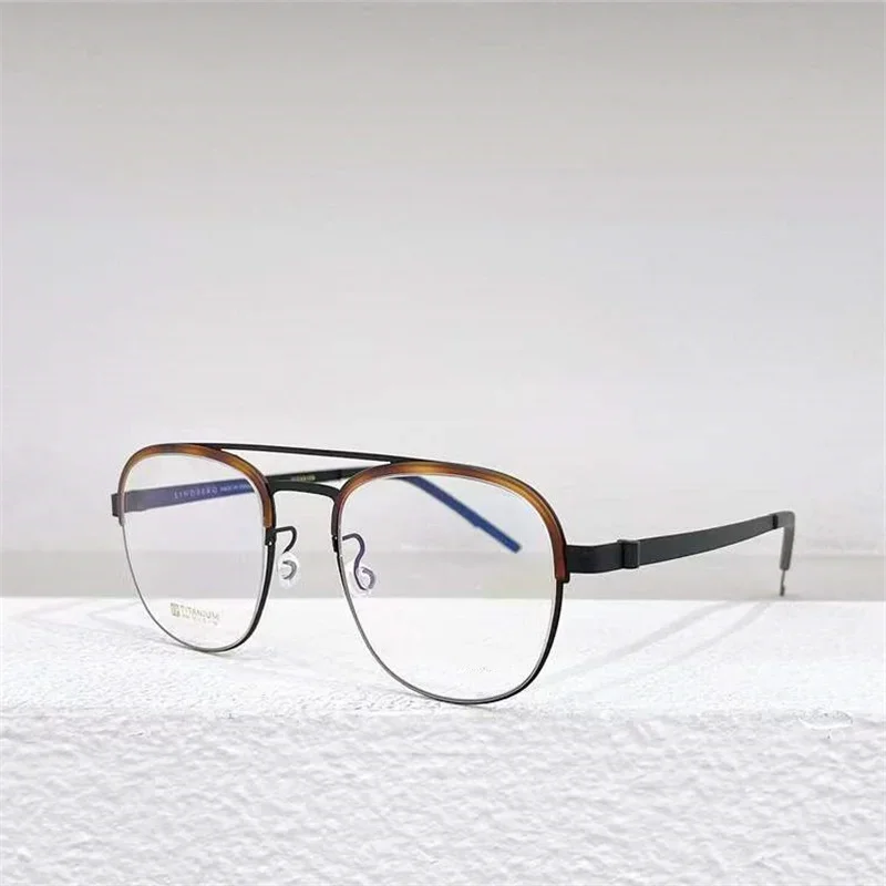 لا المسمار النظارات الإطار الرجعية البيضاوي النساء التيتانيوم البصرية الدنمارك 9848 الرجال الطيار الضوء الأزرق الصندوق الأصلي خفيفة للغاية النظارات