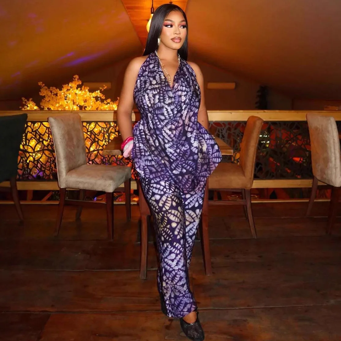 

Two Piece Sets Pant Set Women Halter Sexy Sleeveless V Neck Tops Wide Leg Long Pants Tight Waist Y2k Streetwear Slim Fit 2026