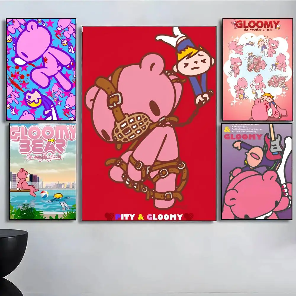 Cartoon G-gloomy Bear Poster High Quality Wall Art For Home Office Bedroom Living Room Hallway Bar Perfect Gift Idea