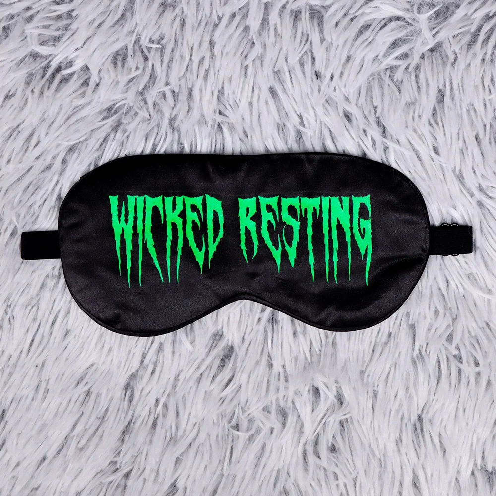 Gruselige Augenmasken, Gothic-Hexen-Augenmasken für Halloween, Schlafpartys, Junggesellinnenabschiede, Brautparty-Dekoration, Geschenk, „Wach nicht, bis du schlafen gehst“ – Detail 6