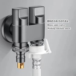 Bathroom accessories, brass double water outlet washing machine water inlet valve, automatic water stop valve