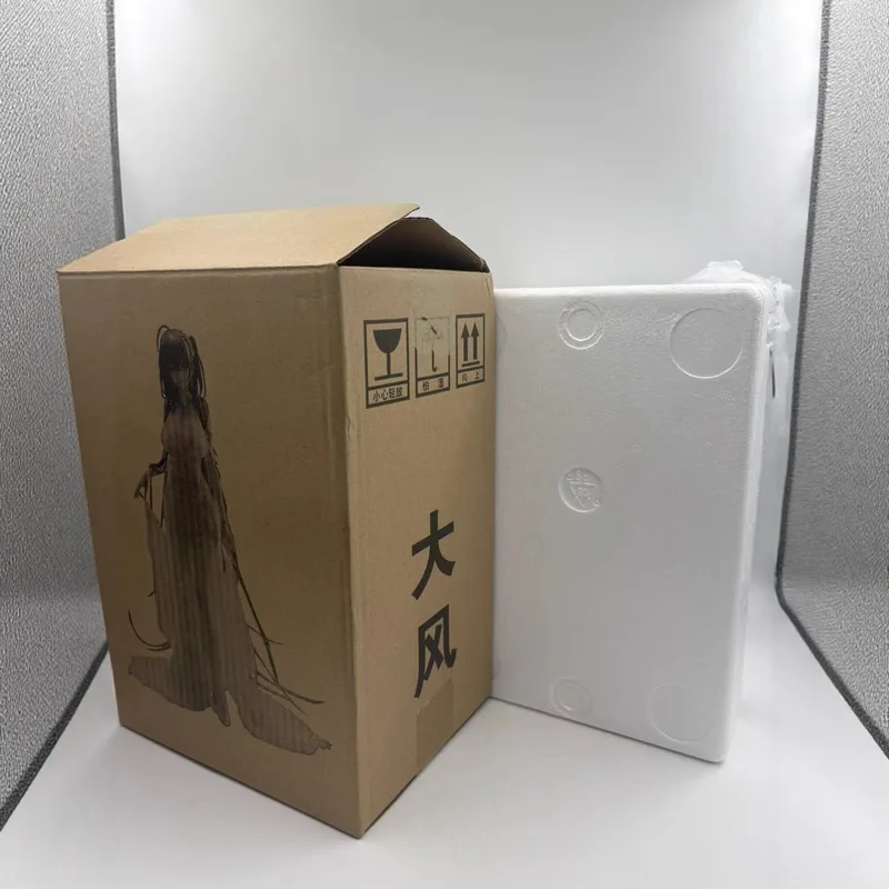 Figura de menina anime pintada à mão com saia Phoenix, modelo de vestido azul para decoração de mesa, presente colecionável exclusivo