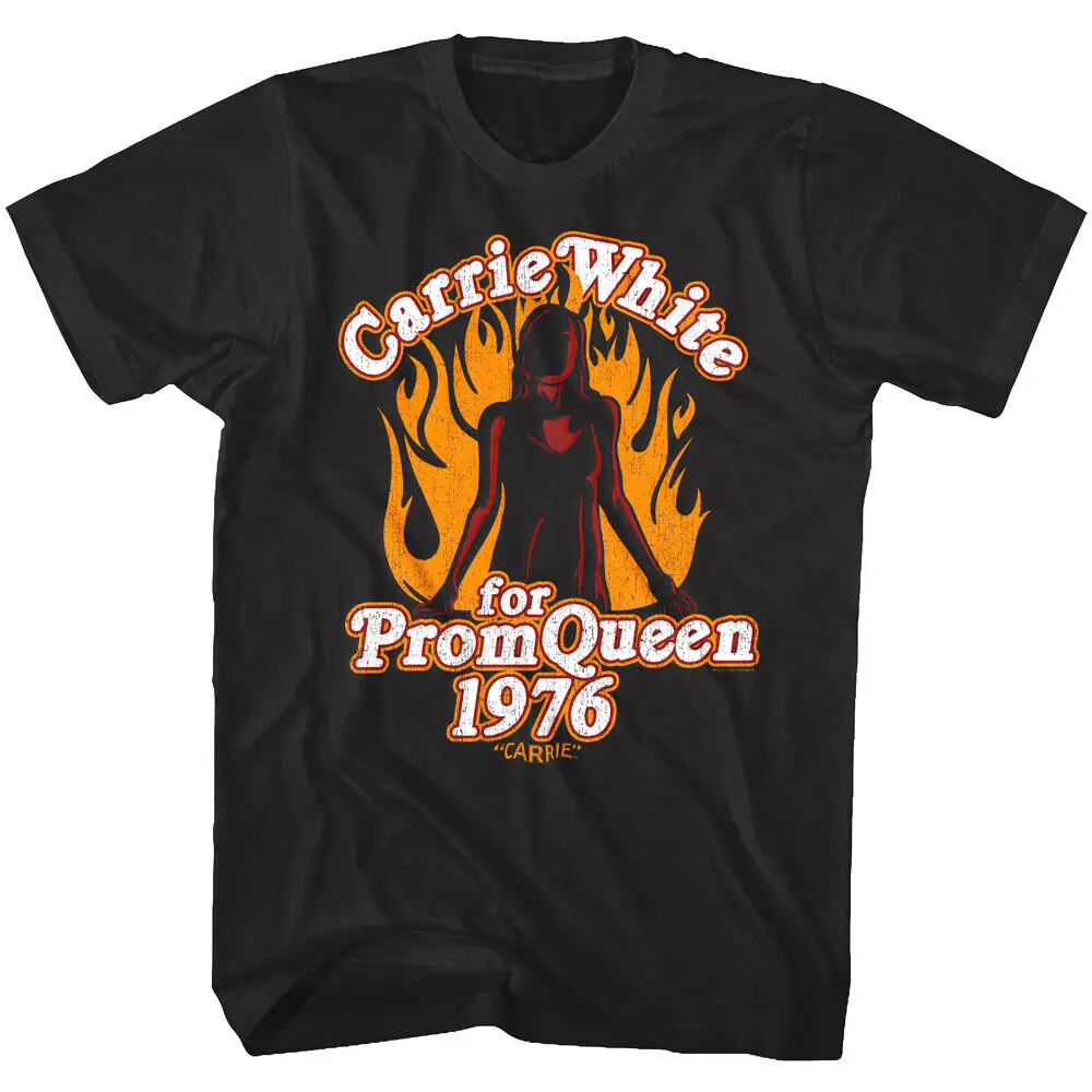 Carrie White For Prom Queen 1976 Men's T Shirt Horror Movie Fire Blood Scene Men's Clothing Short Sleeve Tops