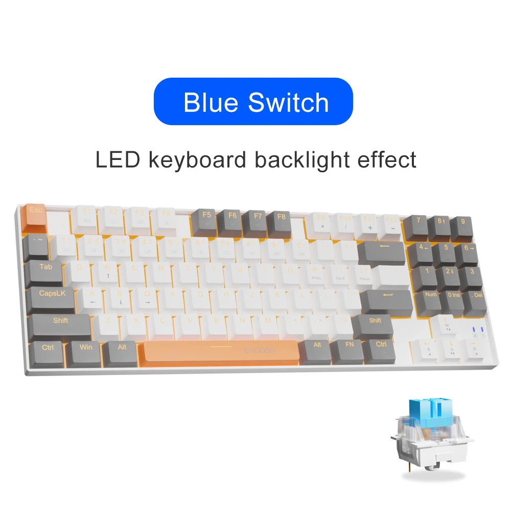 E-YOOSO Z13 usbメカニカルゲーミングキーボード青赤スイッチ89キー