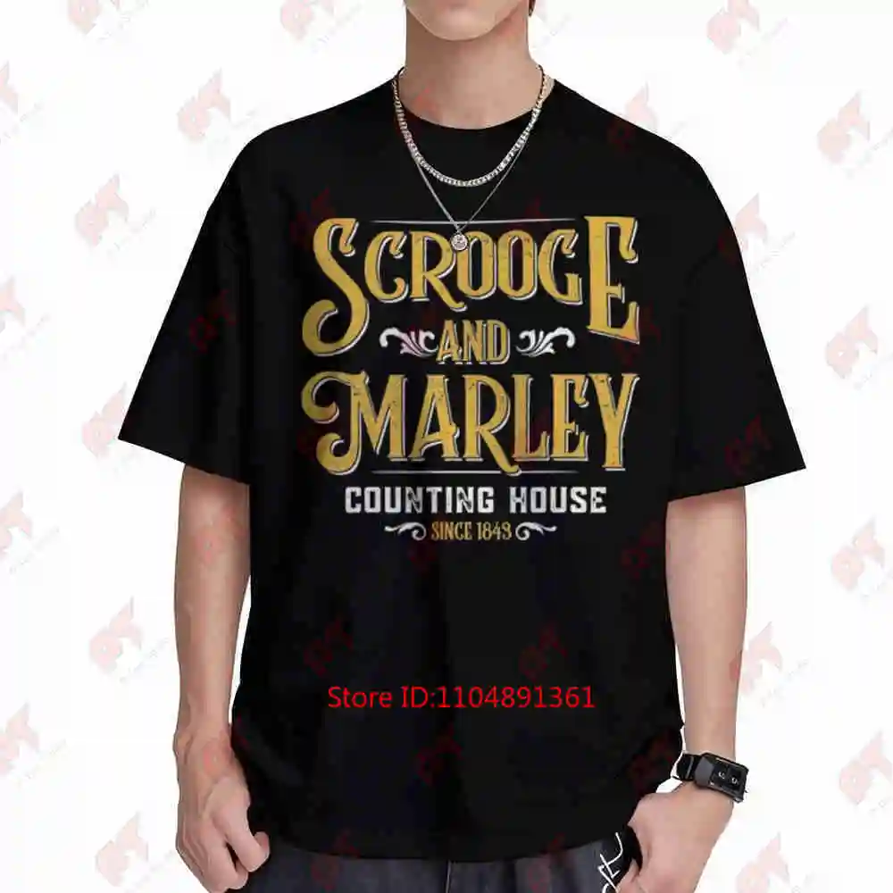 Scrooge Marley Counting House Christmas Short Sleeve Tee 100% Cotton T-Shirt