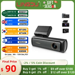 LINGDU AM100 Dash Cam a 3 canali per auto DVR 4K Telecamera da cruscotto anteriore e posteriore GPS integrato Videoregistratore WIFI da 5 GHz con scheda da 64 GB