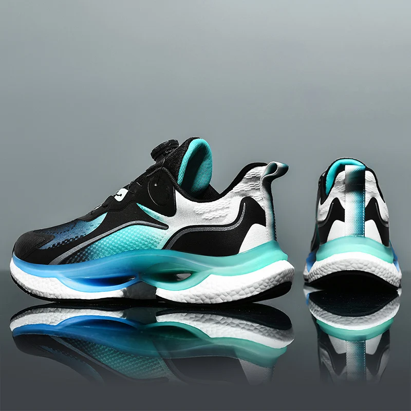 Chaussures de course coordonnantes à coussin d\'air pour hommes et femmes, baskets de sport légères, respirantes, confortables, athlétiques, plaque