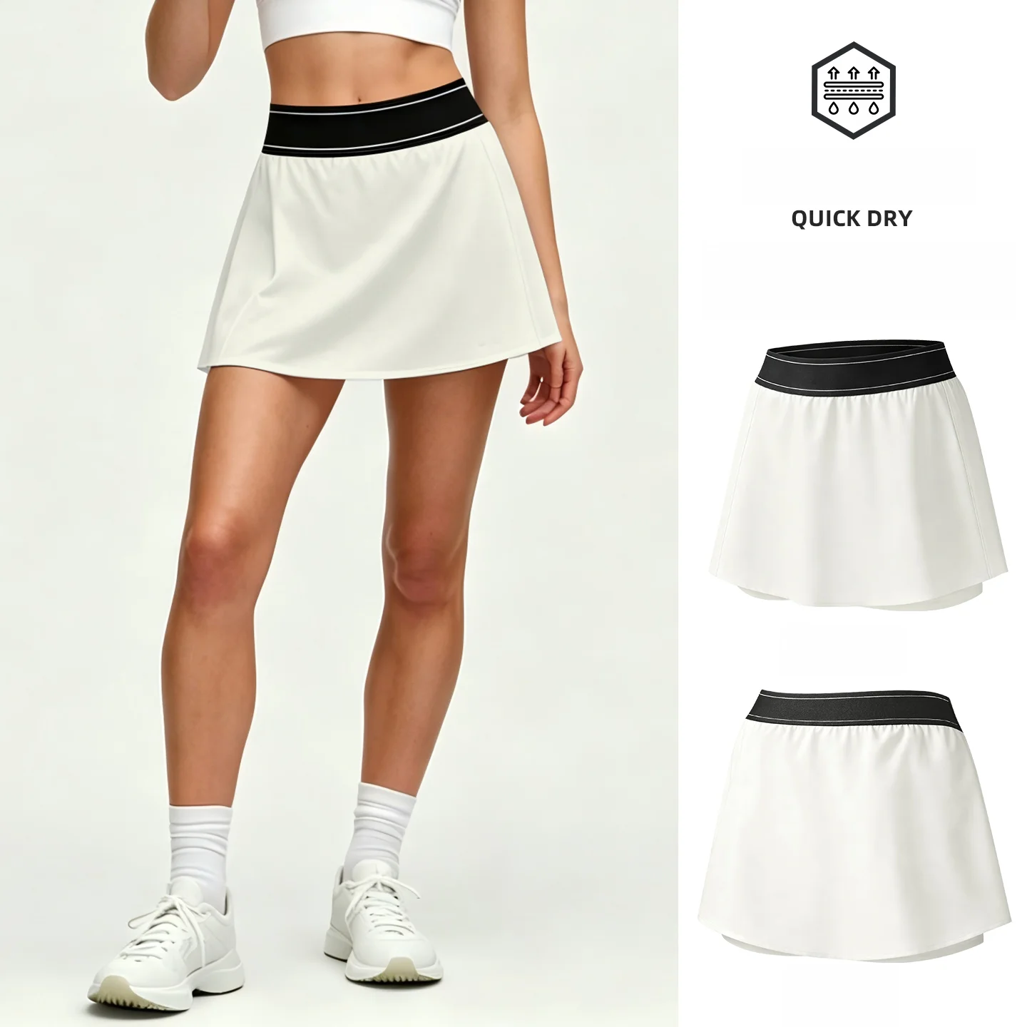 Women's Summer Anti-Light Speed Dry Yoga Sport Shorts A-Line Mini Skirt for Running Fitness And Tennis