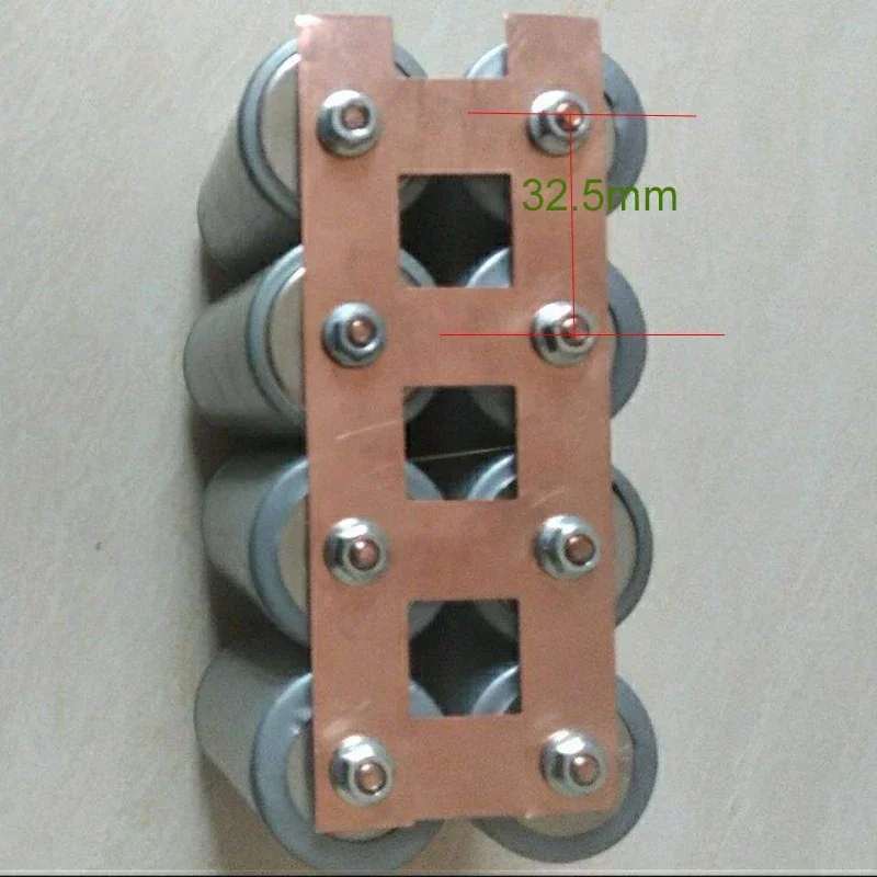 1M 1P 2P 32650 Lifepo4 32650 Li-ion Battery Connection Copper Strip Assembly Punching Copper Connecting Piece 0.2x32.5/34.5mm