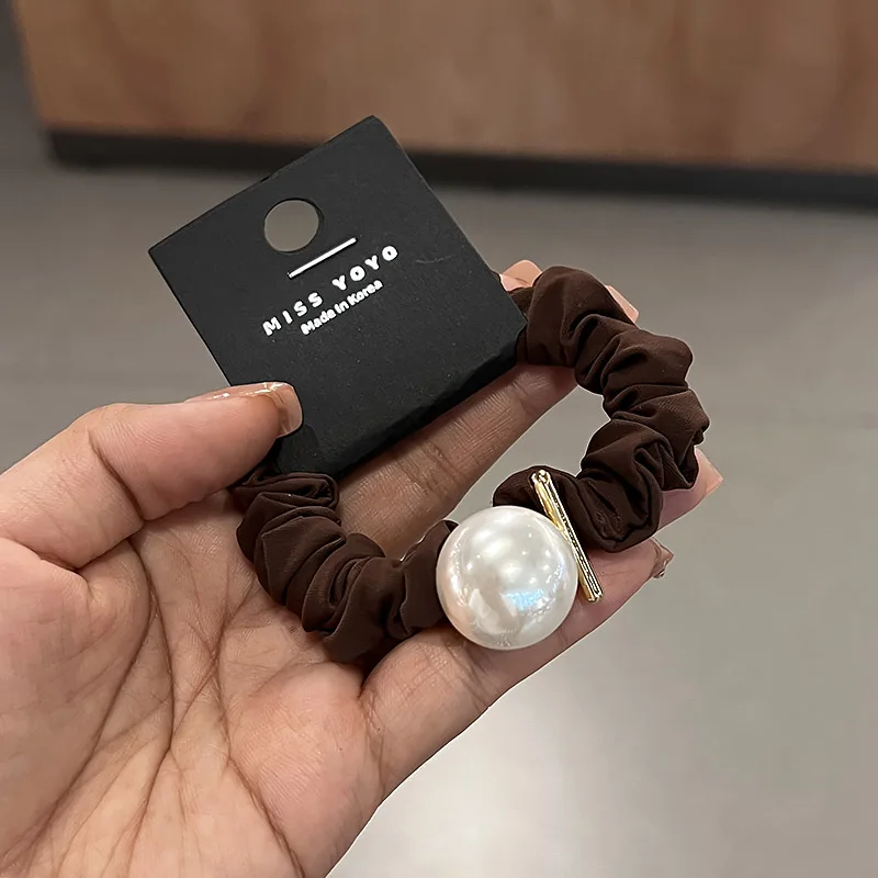 عصابة رأس بسيطة من اللؤلؤ الكوري، عصابة رأس للبوابة الشرقية، مرونة عالية، الجزء الخلفي من الرأس، شعر ملفوف، عصابة رأس على شكل ذيل حصان #3