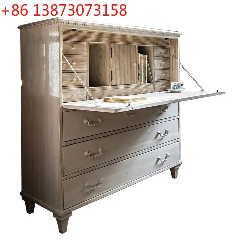

Vintage solid wood chest of drawers, dresser, integrated cabinet, bedroom storage cabinet