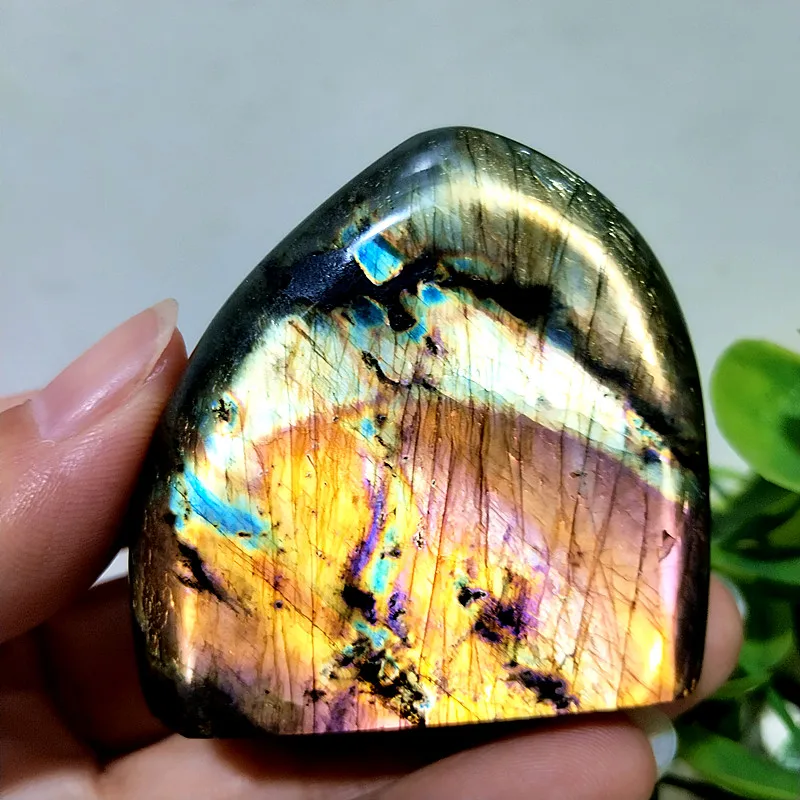 Natural Stones Colour Labradorite Light Palm Feng Shui Crystal Room Decor Meditation Healing Spiritual Reiki Energy Healing
