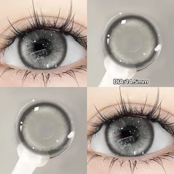 OVOLOOK-2pcs Grey Lenses Prescription Colored Contact Lenses for Eyes Myopia Eye Color Lenses Beauty Pupils Natural Blue Lens