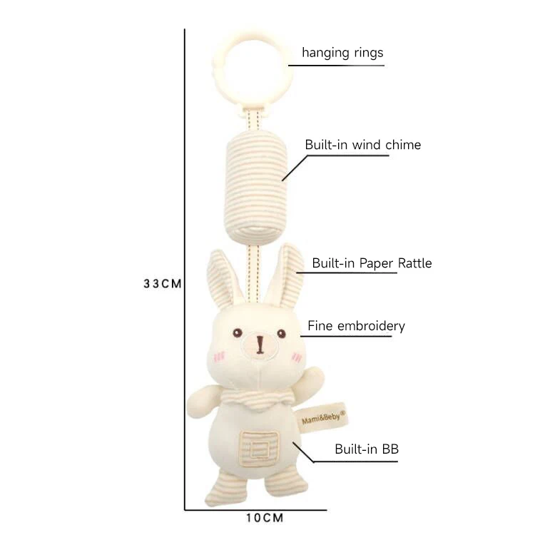 Newborn Baby Rattles Hand Grip Baby Toys Soft Animal Plush Development Handle Toys Baby Stroller Baby Crib Toy for Toddler Toys