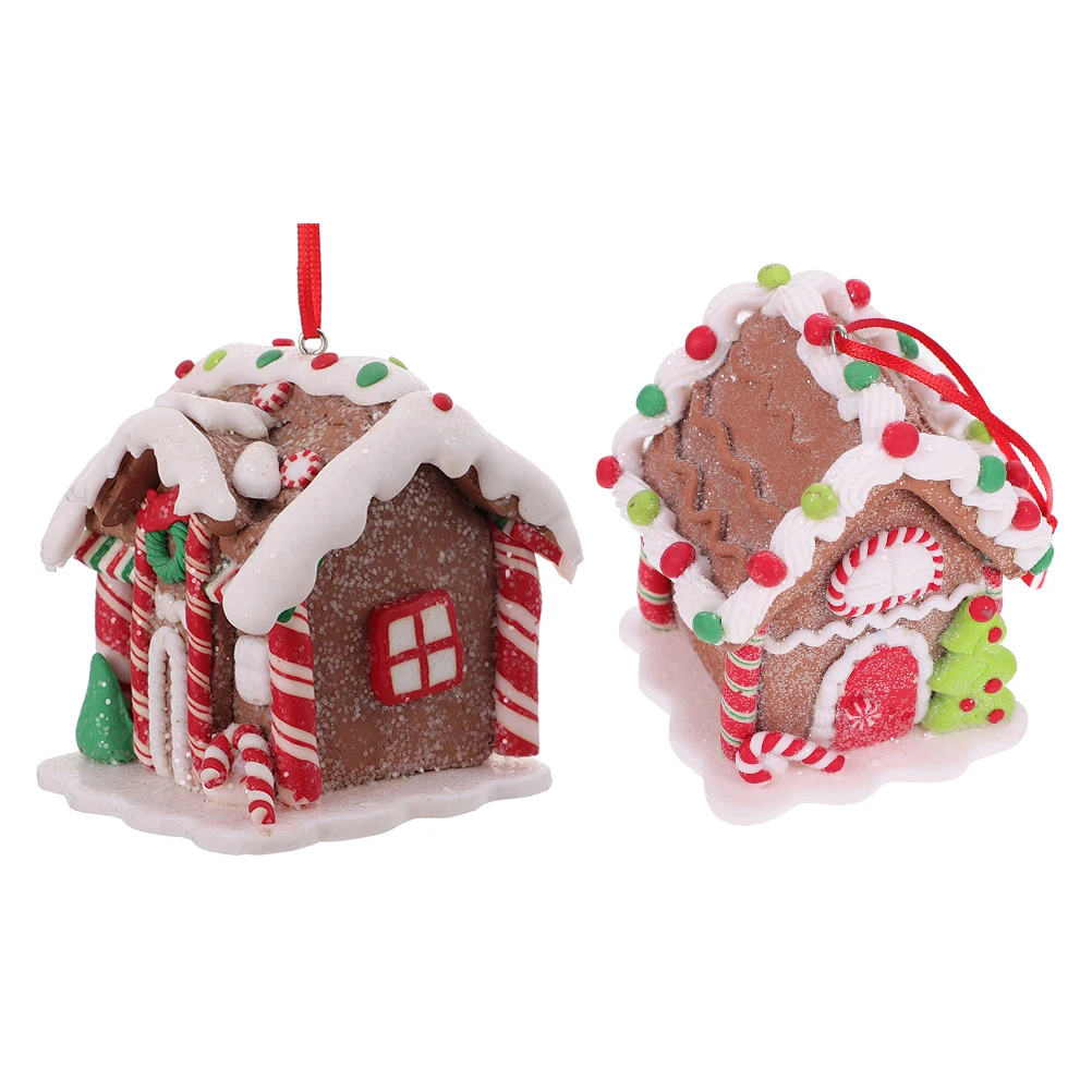 

2Pcs Hanging Ornaments Resin Christmas Decor for Tree Window Door Xmas Indoor Festive Decoration