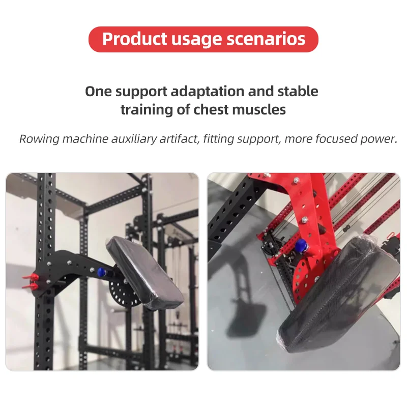 Picture 4: Full Body Workout Equipment Attachment Adjustable Portable Rowing Machine Chest Rest - PU Leather Pad and Seat Belt