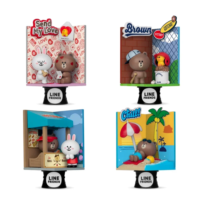 

Line Friends Beast Kingdom Brown Bear and Cony Rabbit Scene Figurine - New Year Gift - a Great Gift for Friends and Family for Christmas, New Year, and Birthdays, Popular Culture Decoration, Birthday Gift, Comic Book Collectibles, Officially Licensed Merc