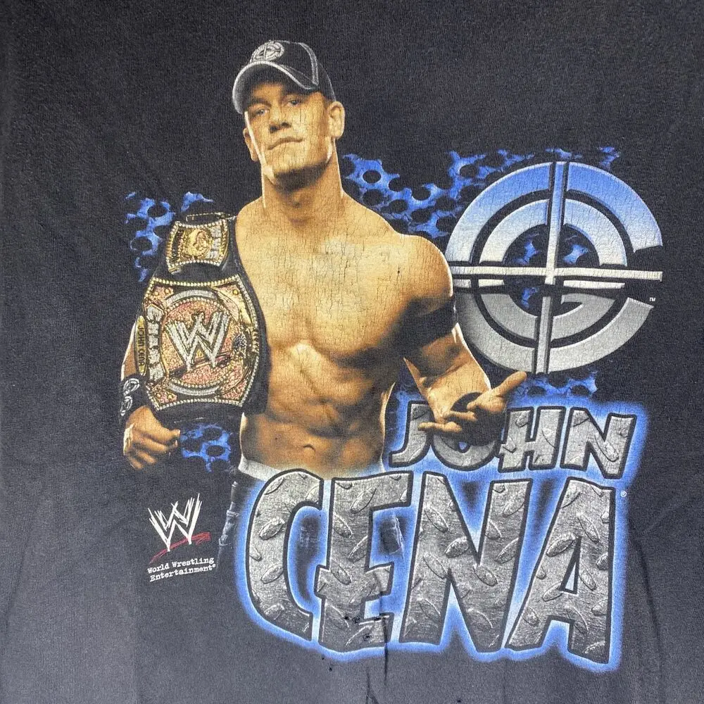 Cena T-Shirt Large Black Vintage Wrestling  2007 Hybrid Y2K Respect