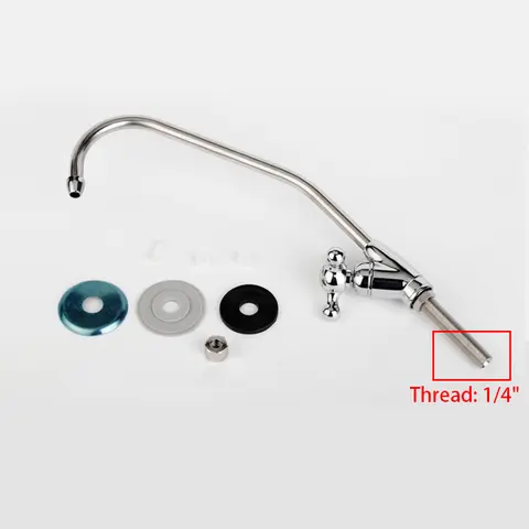Gooseneck Water Purifier Faucet 1/4" Thread Interface Water Filter Parts Kitchen Direct Drinking Water Reverse Osmosis