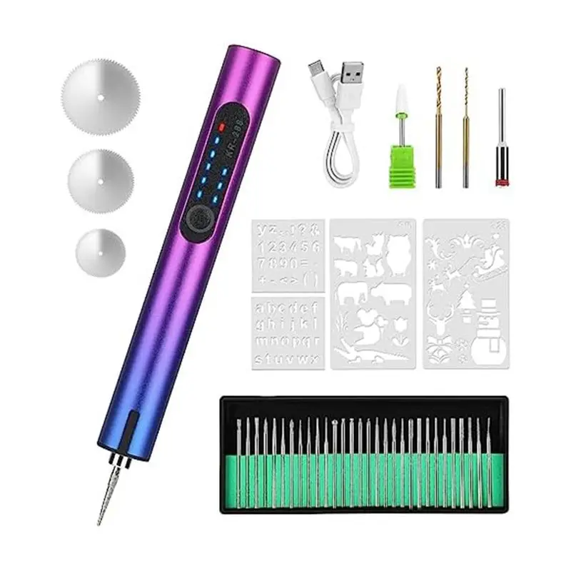 

A93Z Electric Engraving Pen Kit DIY Rotaryetching Pen With 36 Bits Fit For Carving Glass