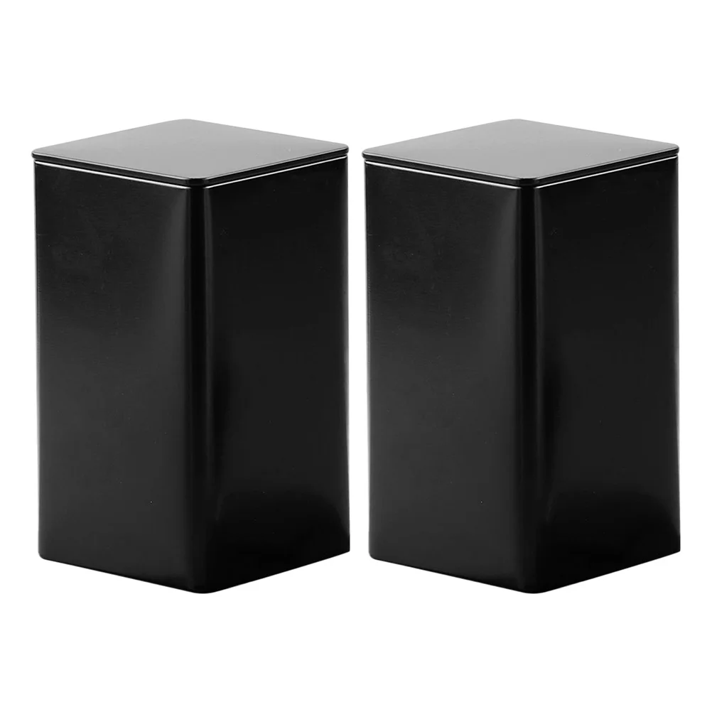 

2Pcs Tinplate Tea Canister Cube Mini Airtight Storage Container for Loose Tea Coffee Sugar Flour Spice Jars Matcha Tin Container