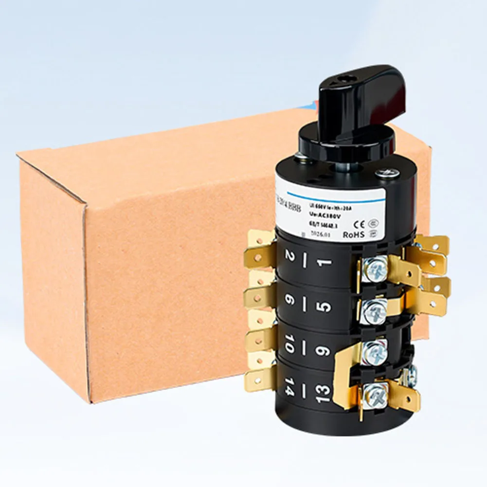 Rotary Changeover Switch HZ5B-20/4 with 7 Positions and 4 Sections for Machine Tools Milling Machines and Inverter Welders