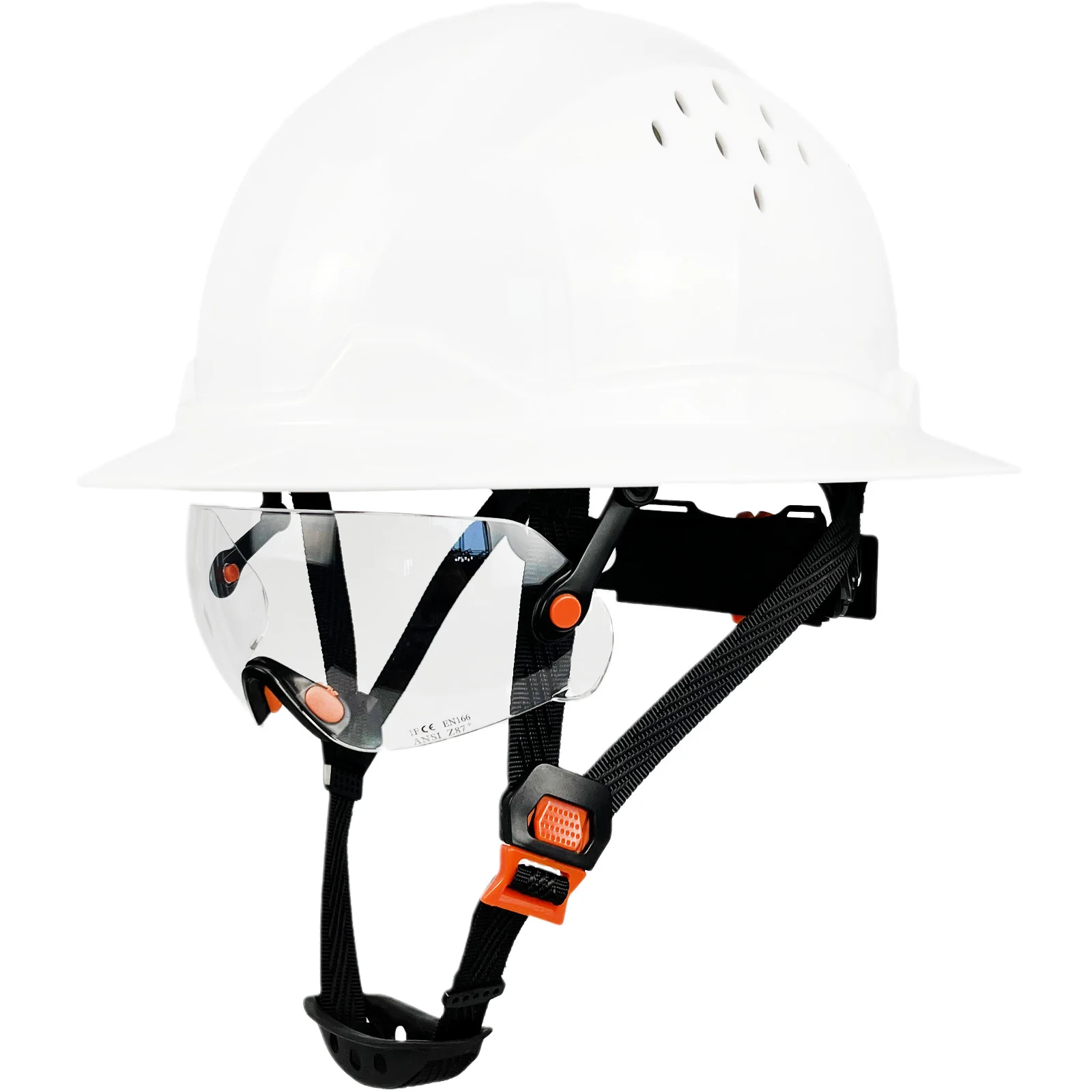 

Full Brim Hard Hat With Visor For Engineer Construction Work Cap Men ANSI Approved HDPE Safety Helmet with 6 Point Adjustable