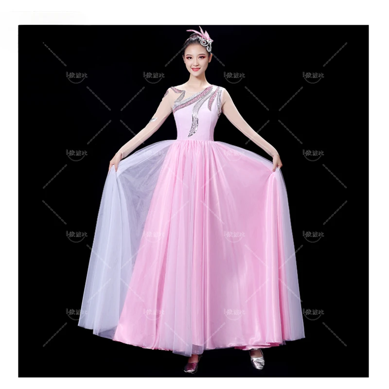 Opening Dance Large Swing Dress Costume atmosfera moderna da donna 720 gradi Dress Dance