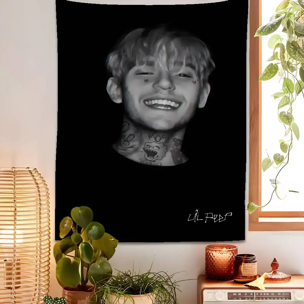 Sänger Rapper L-lil Peep Tapisserie Hängen Schlafsaal Zimmer Tagesdecke Decke Kinderzimmer Party Dekoration Geschenk