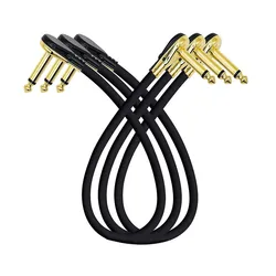 3pcs Guitar Effects Pedal Cable 15cm/6inch Flat Patch Cable Connector Copper Core Surface Wire Adapter Line Round Head