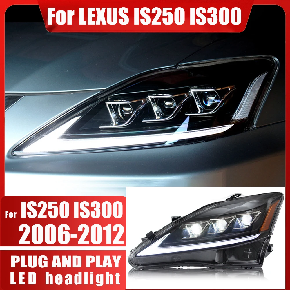 2pcs LED Front HeadLamps Assembly Start Up Animation DRL For Lexus IS IS250/ IS250C IS350 IS350C IS220d 2006-2012 Car Headlight