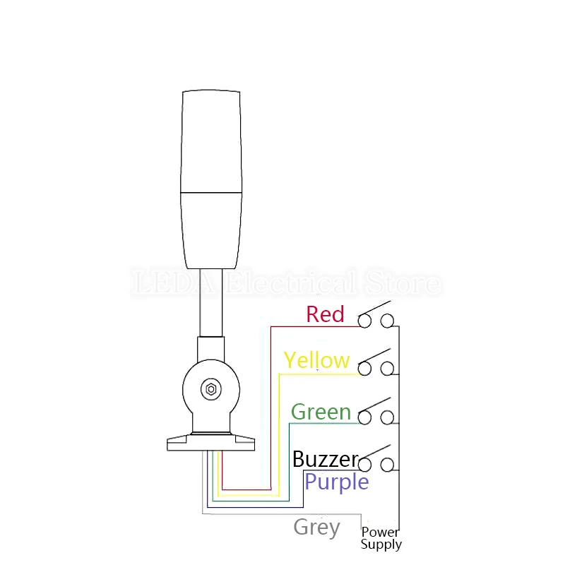 Lámpara LED de una sola capa para piezas, luz de advertencia de 3 colores, con alarma, plegable, 24 indicadores de señal, equipo de máquina herramienta, 1 NPT5-i5