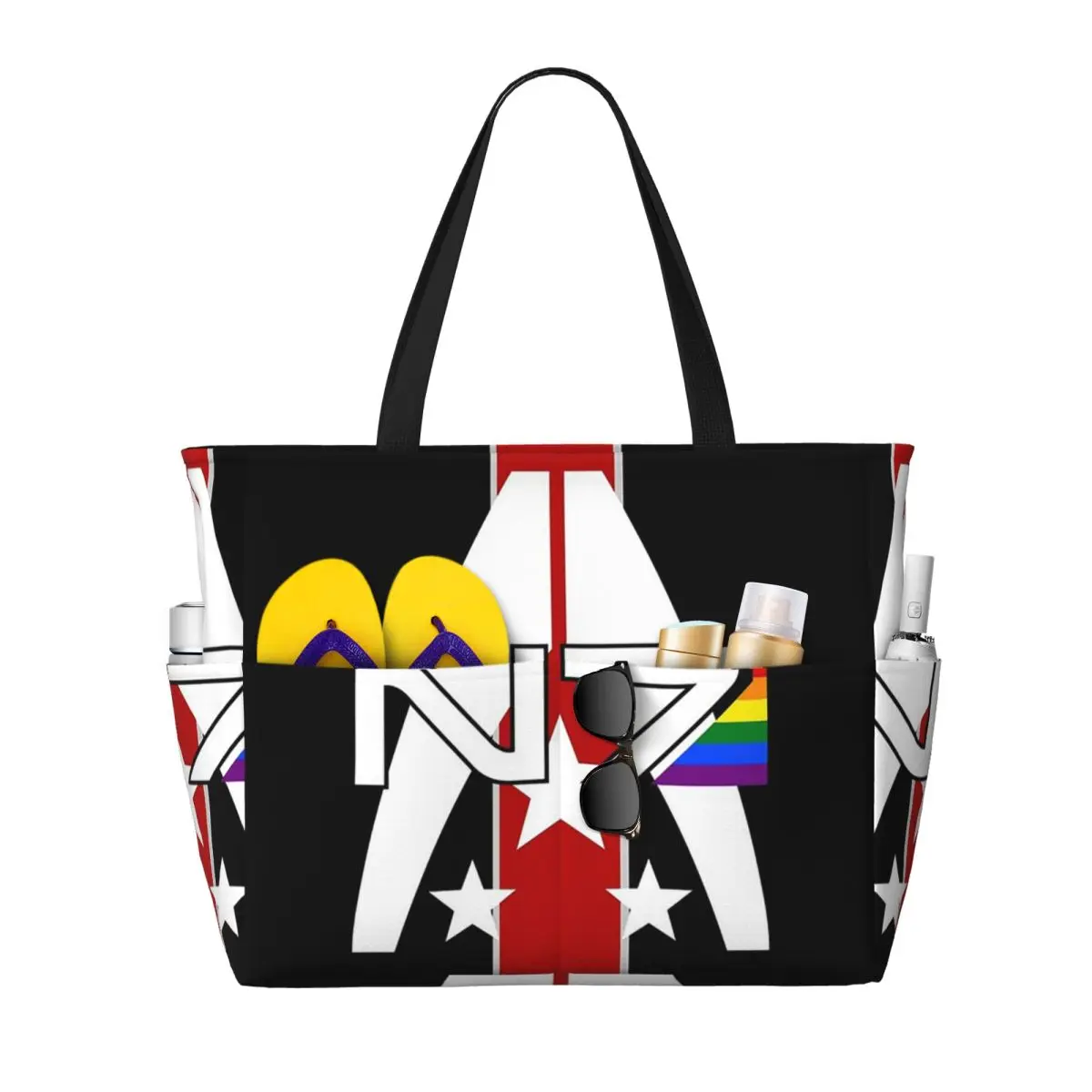 

N7 Pride, Mass Effect Beach Tote Bag Sport Gym Yoga Duffle Large Tote Bag Women Travel Bag Fitness bag
