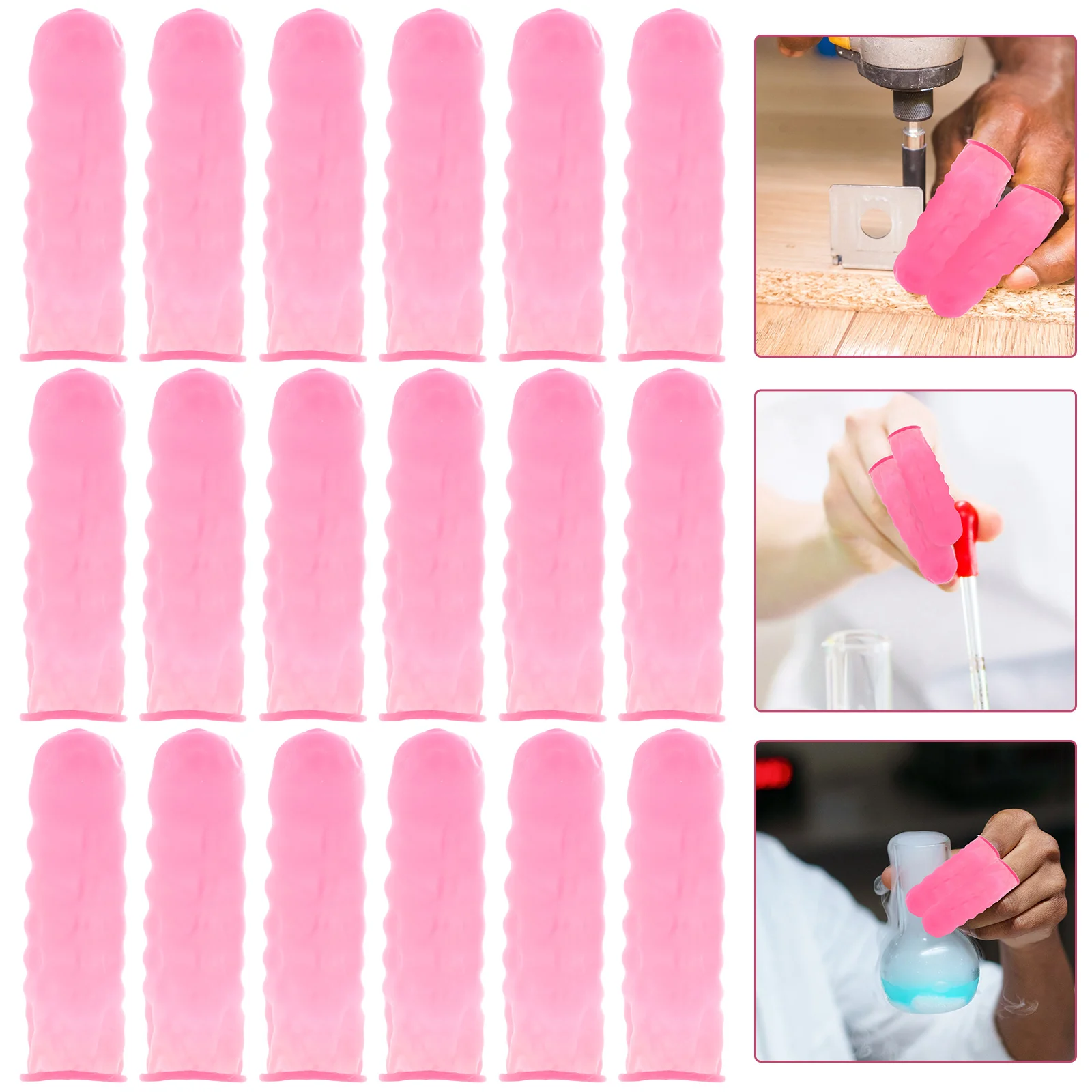 100 Pcs Nail Tools Anti-static Finger Cots Sleeves Joint Protecting Protection Cap Thumb Pink Protective Covers