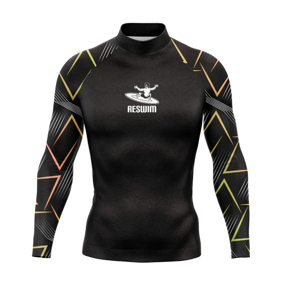 Men's Long Sleeve Surfing Beach T-Shirts Sun UV Protection Rashguard Swimsuit Basic Skin Surf Diving Swimming Tight Gym Clothes