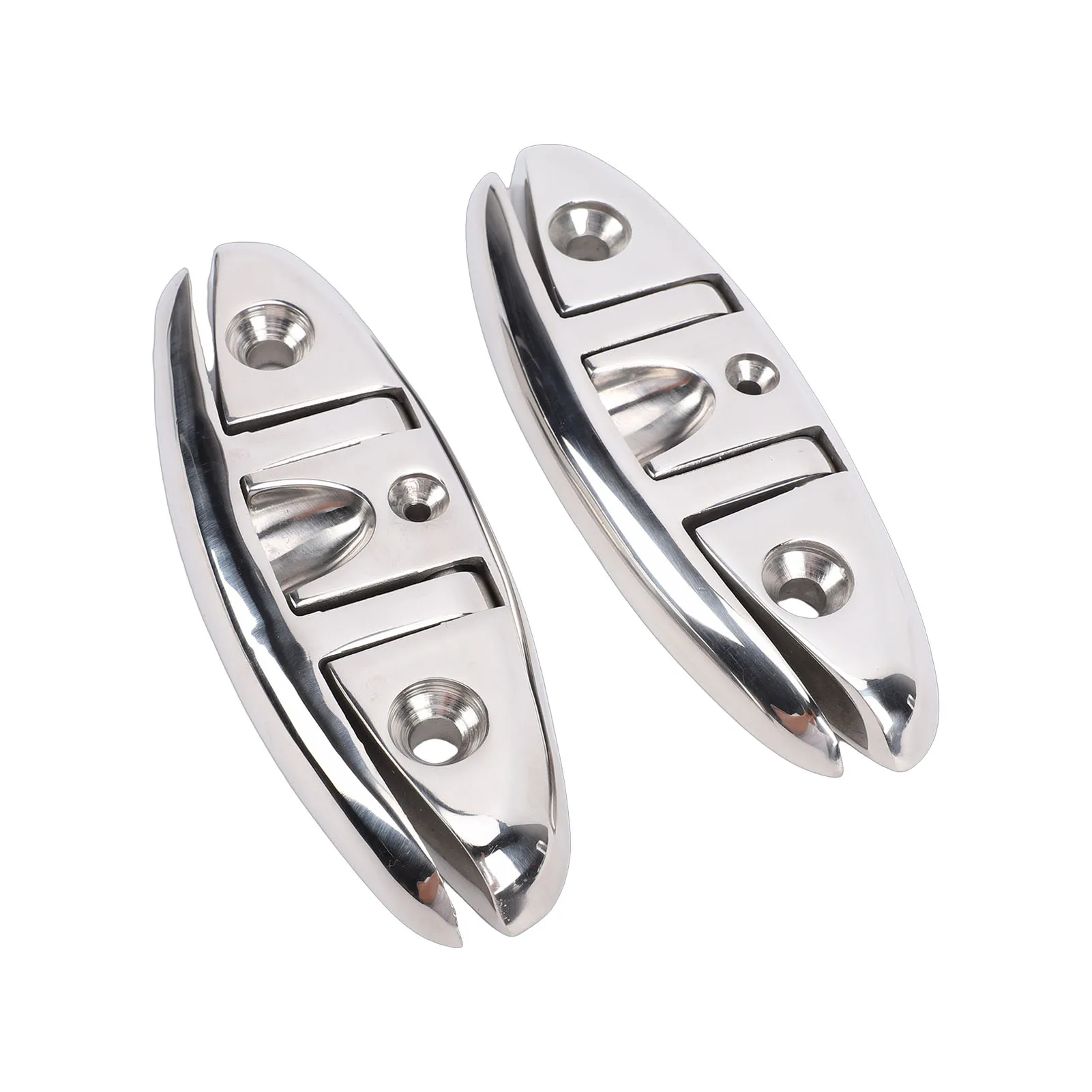 2 Sets Boat Folding Cleat 316 Stainless Steel Flip Up Dock Cleats for Kayak Yacht Pontoon Boats Marine Hardware Accessories
