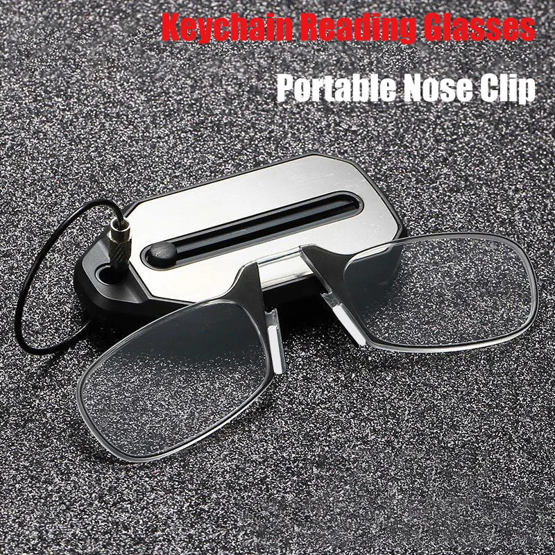 Key Chain Legless Clip Nose Reading Glasses Women Men Ultra-light Portable Rimless Readers Eyewear UDiopter +1.0 +3.0