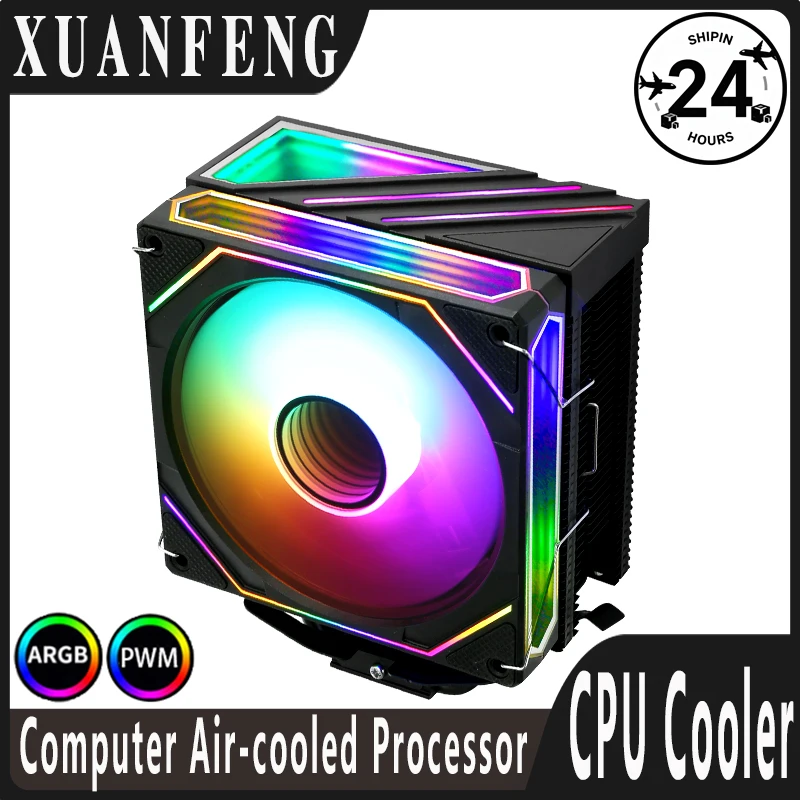 

XUANFENG Efficient Cooling for i7/Ryzen7 PWM Fan Speed Control x99 Black RGB CPU Cooler for Intel LGA2011 1200 1700 115X&AMD AM4