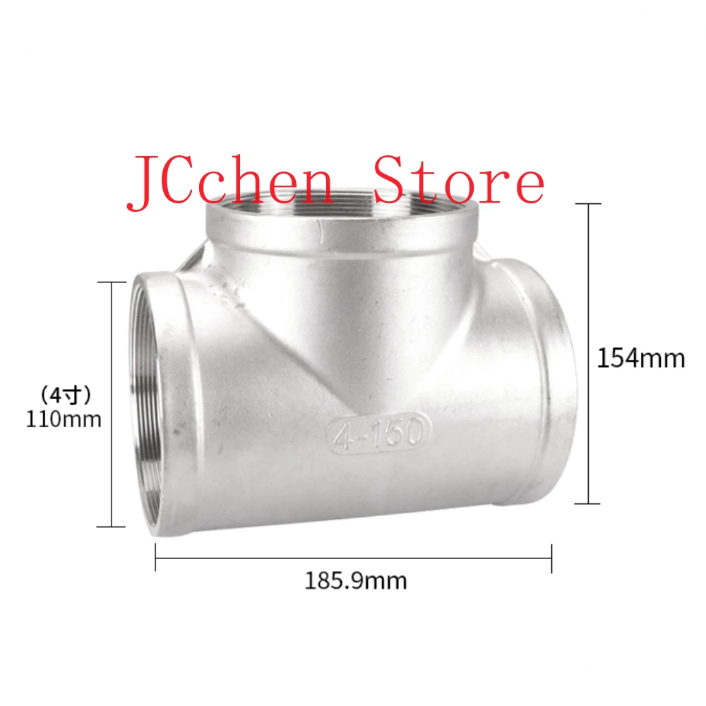 

4 "BSP NPT женский тройник, 3-ходовой разветвитель, фитинг из нержавеющей стали 304, соединитель для воды, газа, масла