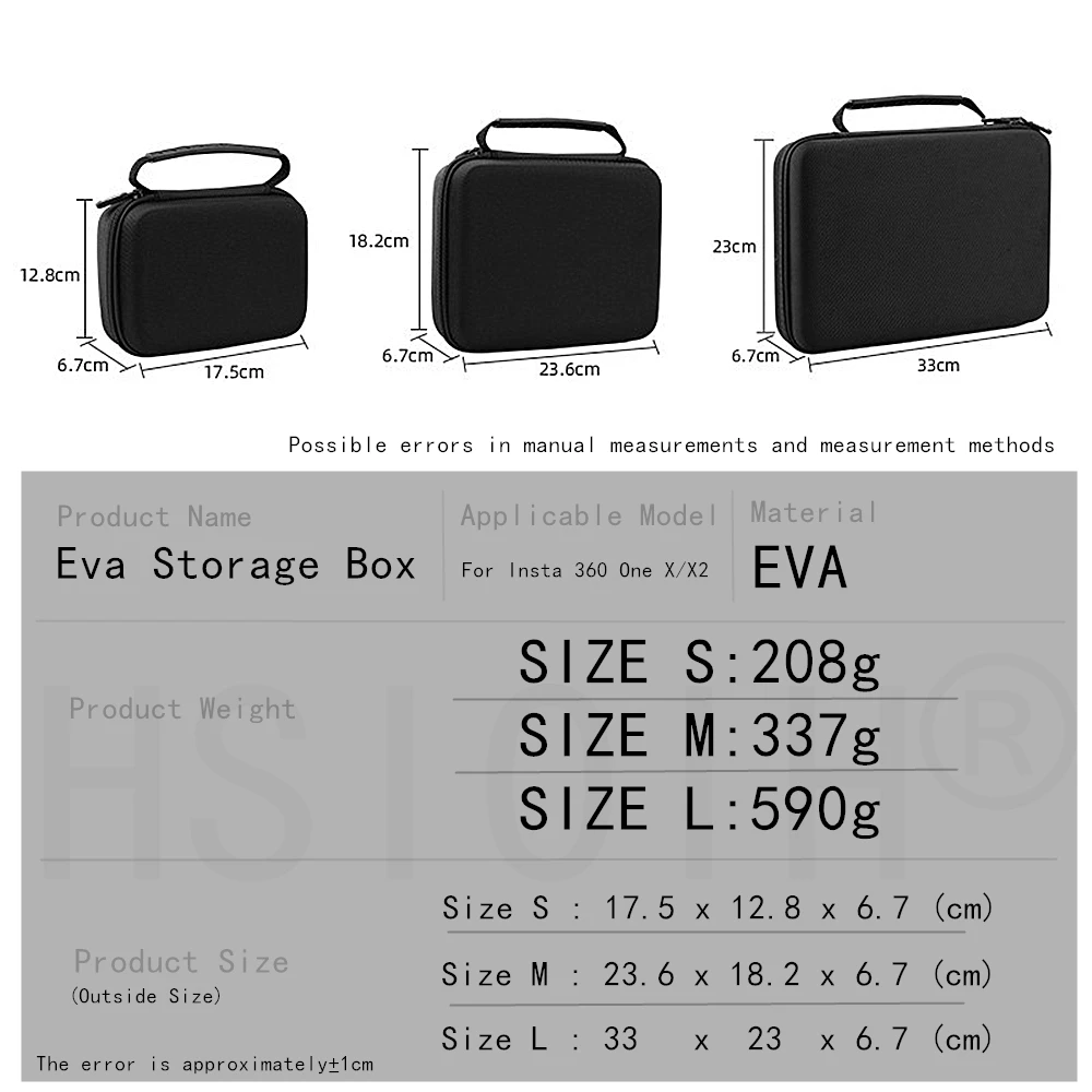 صندوق تخزين EVA عالي الجودة لهاتف Insta 360 One X X2 بسحاب مقاوم للماء والغبار والصدمات حقيبة ملحقات الكاميرا #5