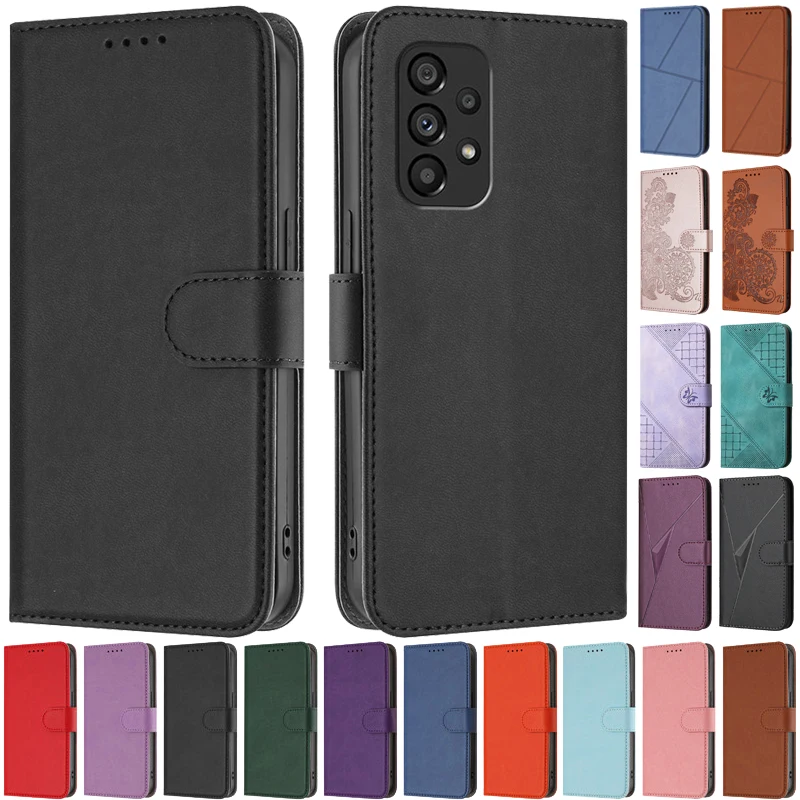 

SM-A536B A536E A736 Luxury Pattern Flower Leather Phone Case For Samsung Galaxy A53 A73 5G Flip Cover Wallet Bags Card Holder