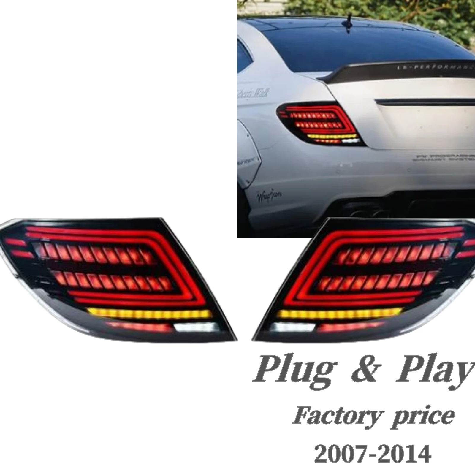 

STLFHOSI High Quality Upgrade Modified LED Rear Lamp Assembly for Mercedes W204 C180C200C260C300 2007 2014 Taillight Tail Light
