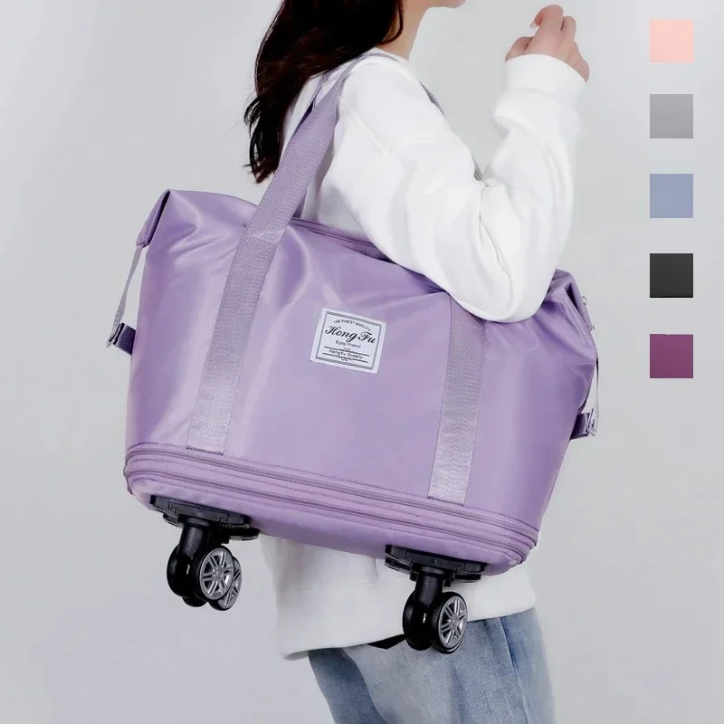 Borsa da viaggio per ruote borsa da viaggio leggera per il trasporto di bagagli borsa da Yoga per il Fitness di grande capacità con separazione a