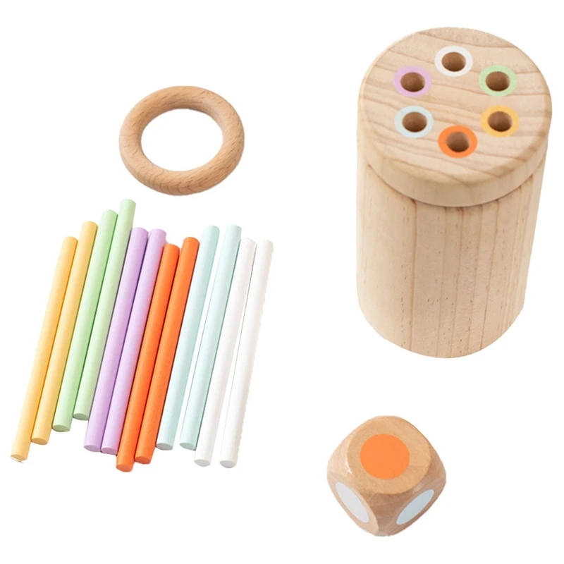 Kid Colorful Wooden Stick Balance Toy Educational Matching Fine Motor Skills Color Sorting Sensory Toys for Toddler