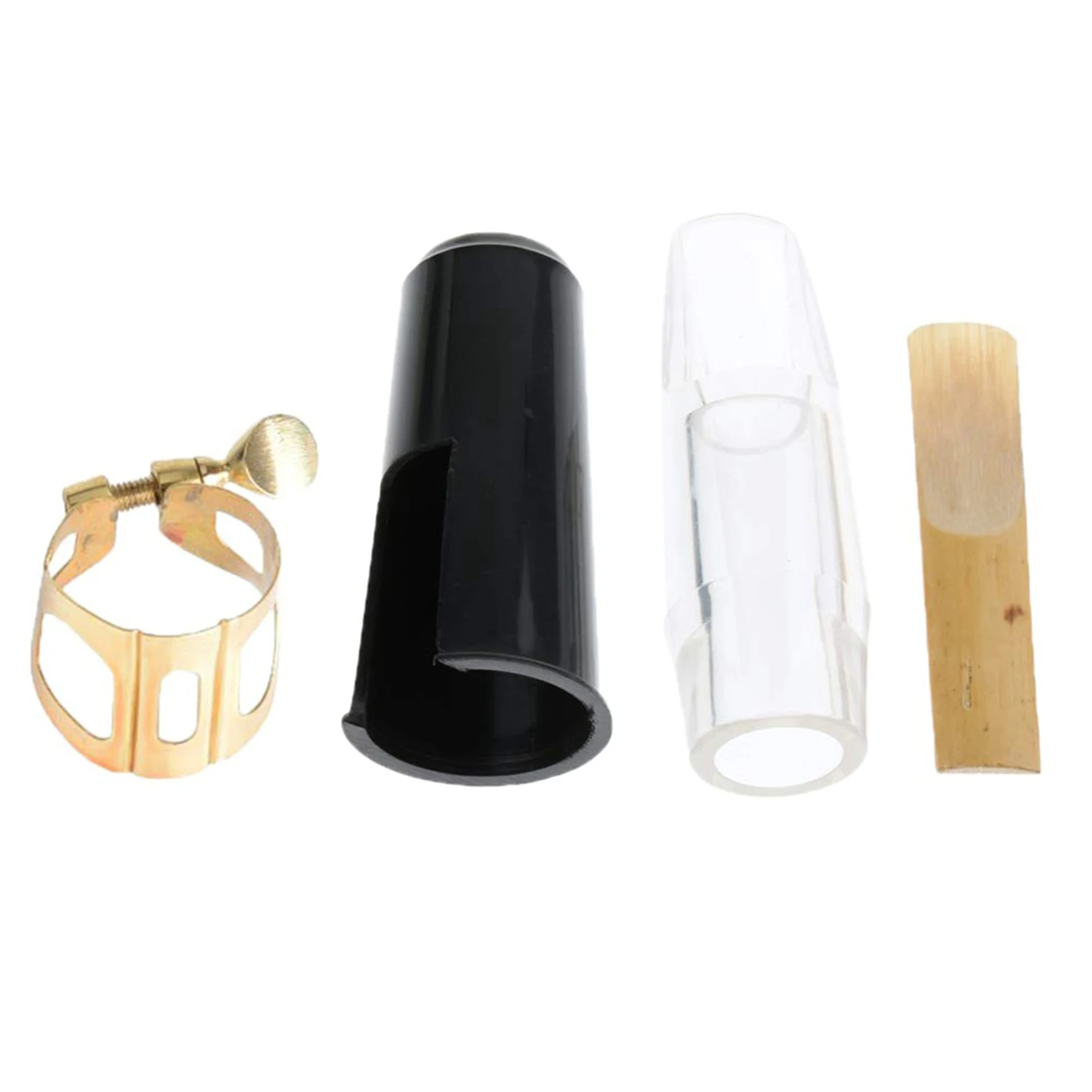 Alto Saxophone Transparent Mouthpiece E flat Crystal Mouthpiece Kit Set with Cap/ Clip/ Reed Portable for Music Player