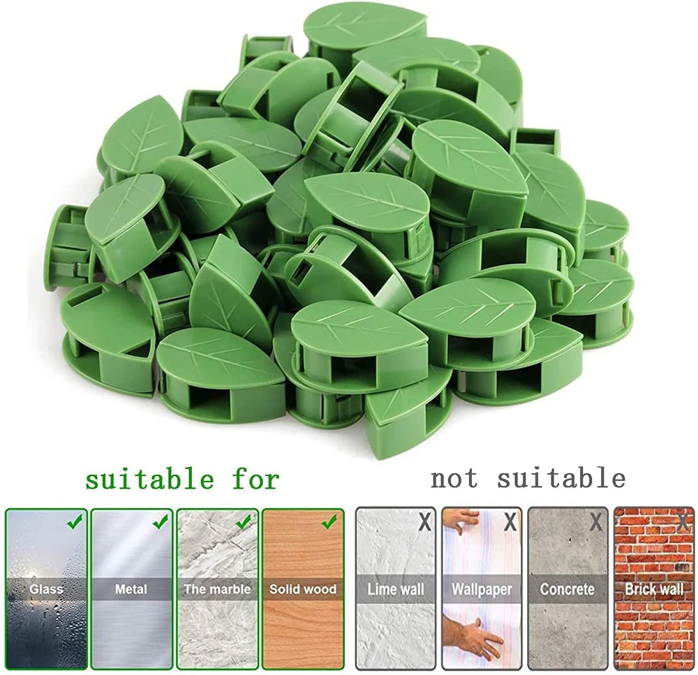 Invisible Plant Climbing Wall Fixture Clips 10-50Pcs PcsRattan Vine Bracket Fixed Buckle Leaf Clips Traction Holder Garden